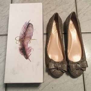 Jessica Simpson Mugara Flats in Gold Sparkle